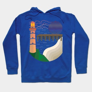 The lighthouse stands tall watching the shoreline Hoodie